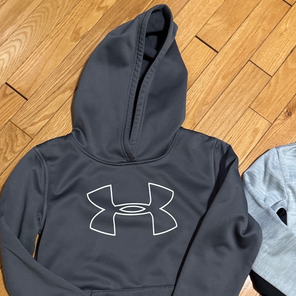 Under Armour and Nike Kids Hoodie - Dark Gray with Logo - Picture 2 of 5